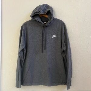 Nike gray cotton hooded sweat shirt